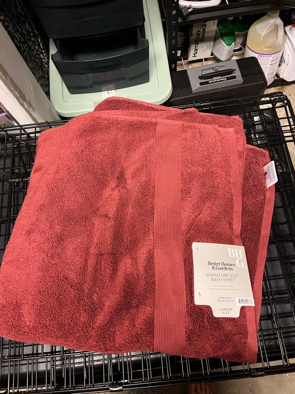 Better Homes And Gardens Deep Red Plush Bath Sheet